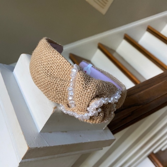 Anthropologie Violet and Brooks Embellished Jute Headband - Picture 5 of 5